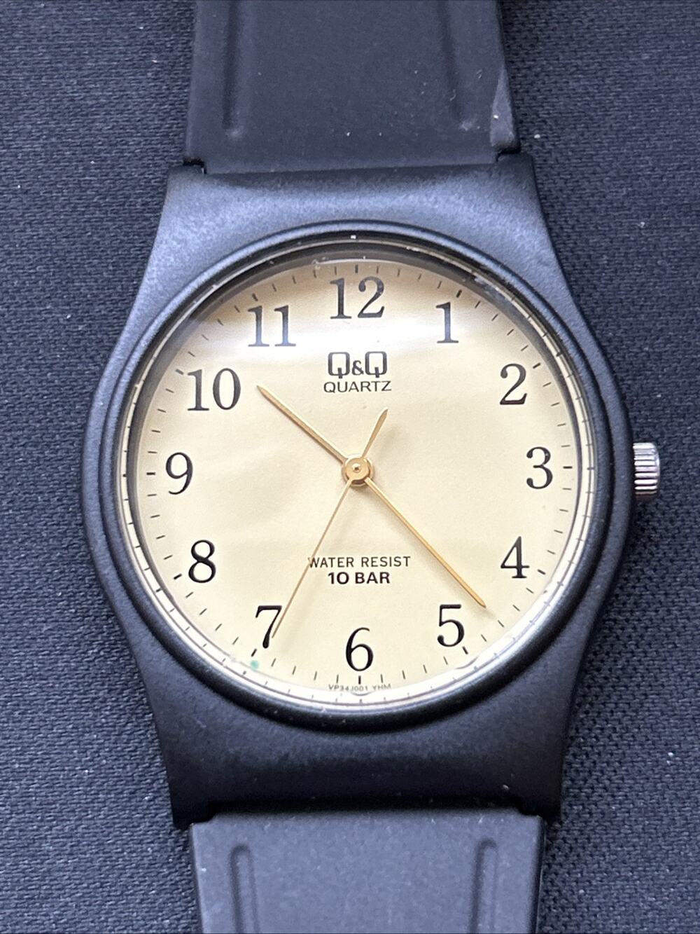 Q&Q Beige Dial Black Case Women’s Quartz Watch